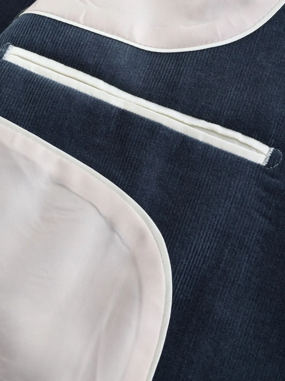 Pakken*Next - Slim-fit corduroy colbert Donkerblauw