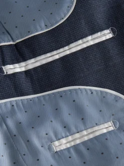 Blazers En Business-Jasjes|Pakken|Next Donkerblauw - Slim-fit Signature Marzotto 100% Italiaans wollen geruit colbert