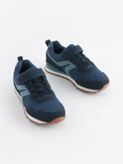 Sneakers|Next - Sneakers met één bandje en elastische veters Donkerblauw