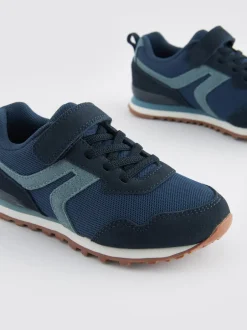 Sneakers|Next - Sneakers met één bandje en elastische veters Donkerblauw