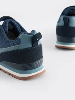 Sneakers|Next - Sneakers met één bandje en elastische veters Donkerblauw