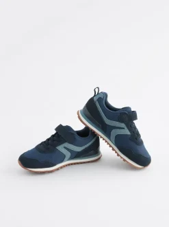 Sneakers|Next - Sneakers met één bandje en elastische veters Donkerblauw