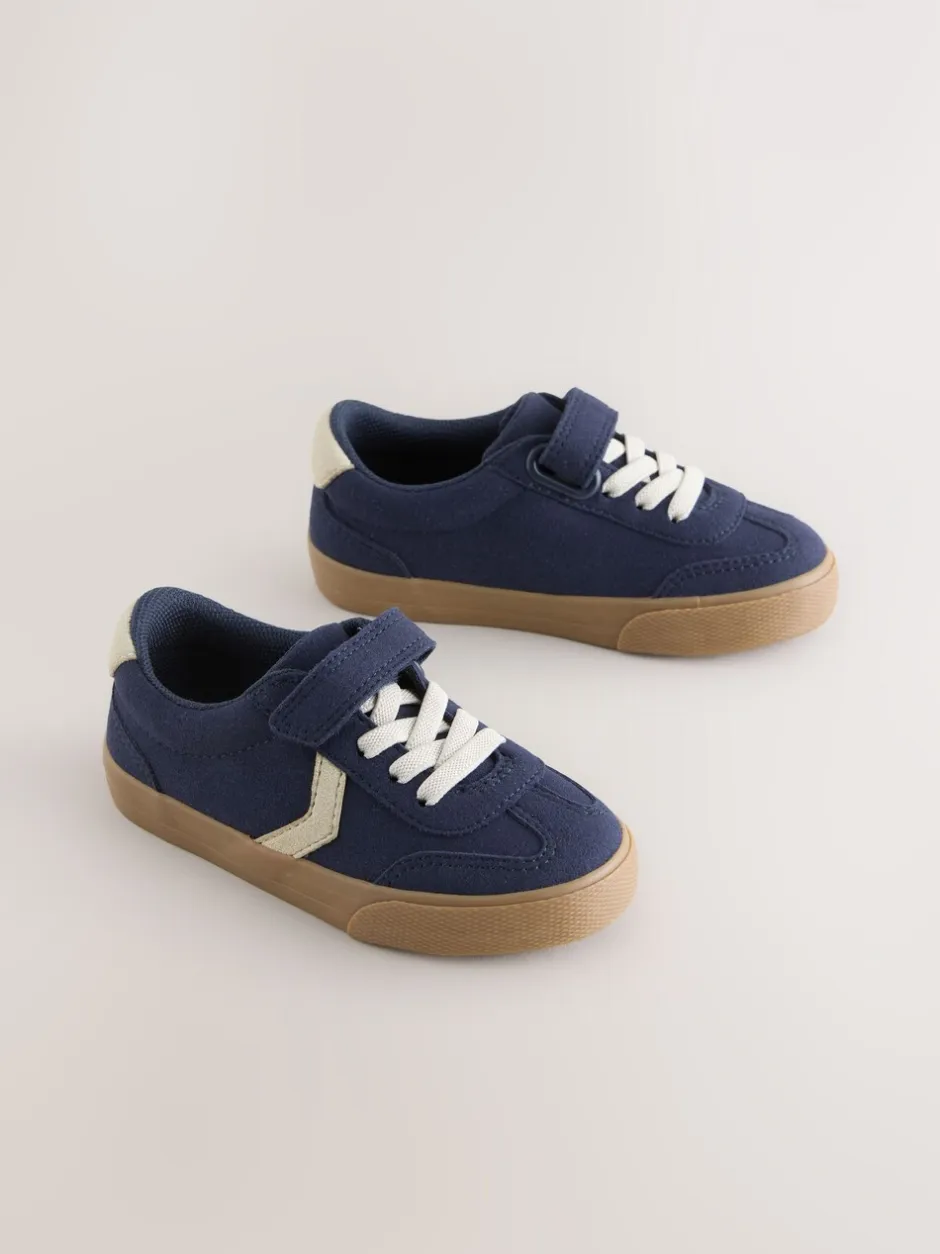 Sneakers|Next - Sneakers met klittenbandsluiting en elastische veters Donkerblauw