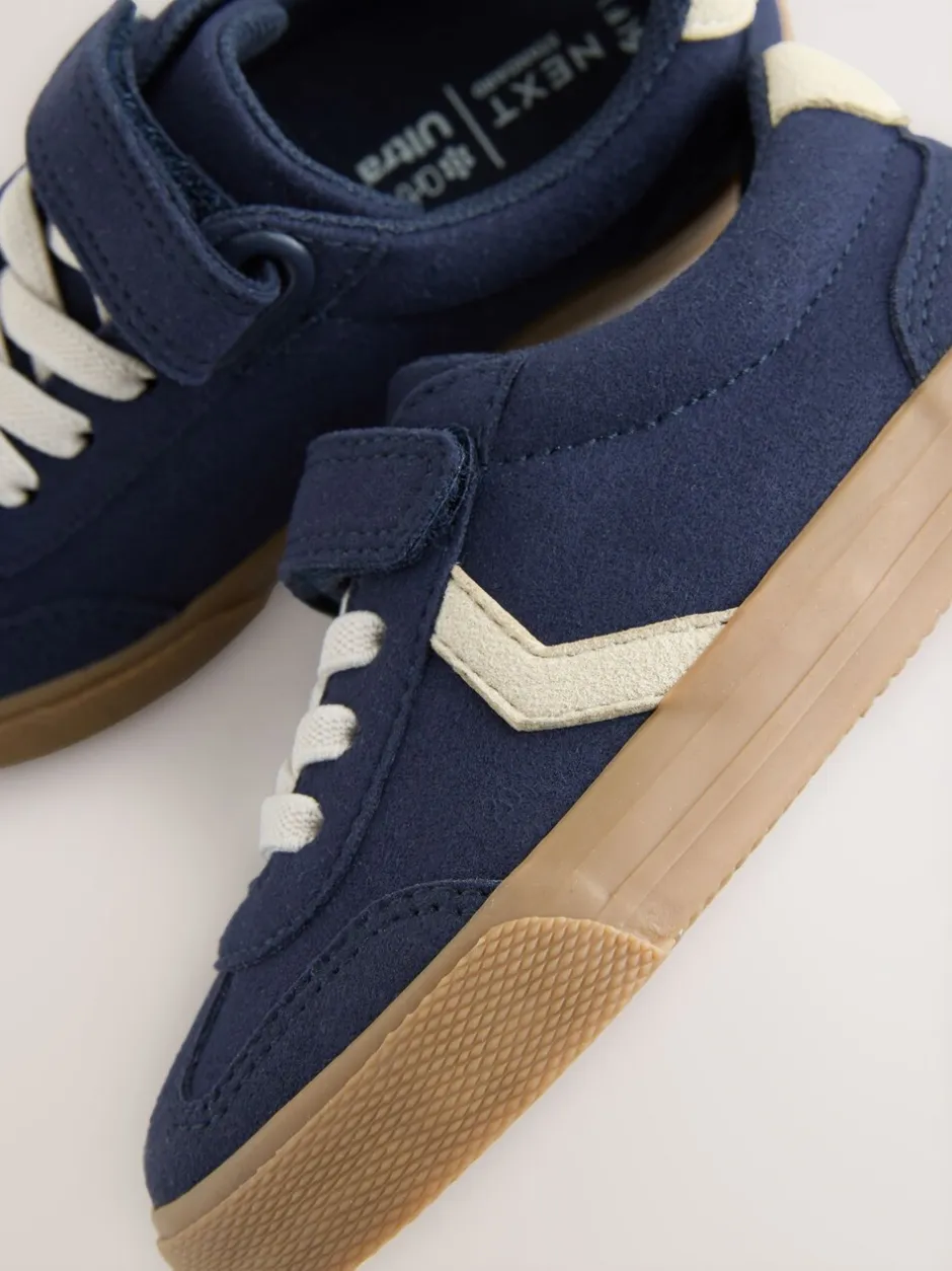 Sneakers|Next - Sneakers met klittenbandsluiting en elastische veters Donkerblauw