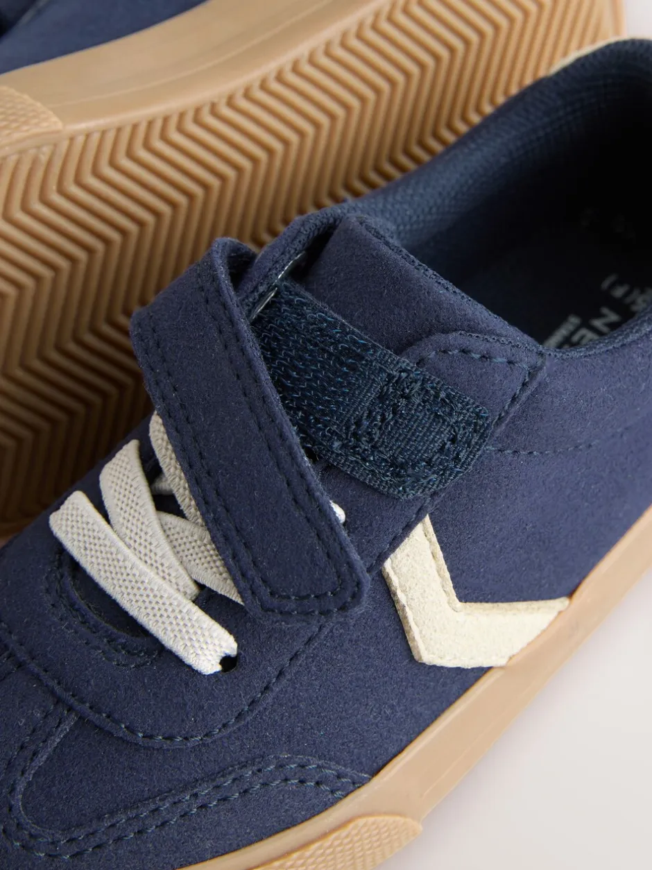 Sneakers|Next - Sneakers met klittenbandsluiting en elastische veters Donkerblauw