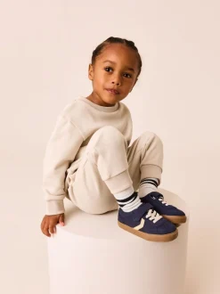 Sneakers*Next Donkerblauw - Sneakers met klittenbandsluiting en elastische veters
