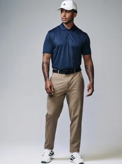 Poloshirts|Next - Sportief jacquard golfpoloshirt Donkerblauw