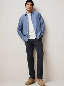 Broeken En Chino's|Next Donkerblauw - Standaard toelopende pasvorm - Stretchy chino