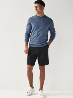 Shorts|Next Donkerblauw - Straight fit - Chinoshort met stretch