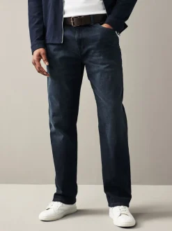 Jeans|Next - Straight fit - Authentic jeans met riem Donkerblauw
