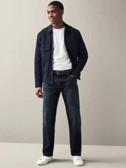 Jeans|Next - Straight fit - Authentic jeans met riem Donkerblauw