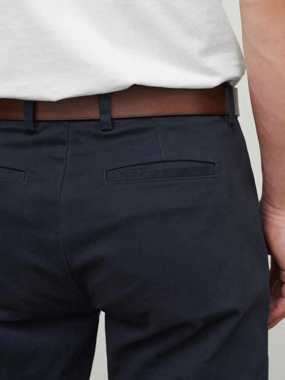 Broeken En Chino's|Next - Straight fit - Zachte chino met riem Donkerblauw