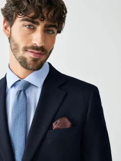 Blazers En Business-Jasjes|Pakken|Next - Strakke Pasvorm - Kostuum met textuur: colbert Donkerblauw
