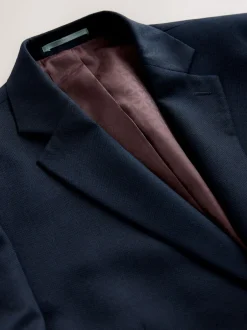Blazers En Business-Jasjes|Pakken|Next - Strakke Pasvorm - Kostuum met textuur: colbert Donkerblauw