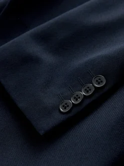 Blazers En Business-Jasjes|Pakken|Next - Strakke Pasvorm - Kostuum met textuur: colbert Donkerblauw