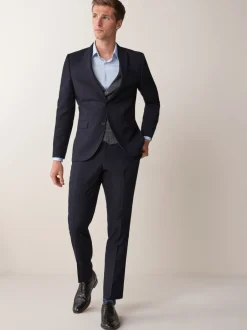 Blazers En Business-Jasjes|Pakken|Next - Strakke Pasvorm - Kostuum met twee knopen: colbert Donkerblauw