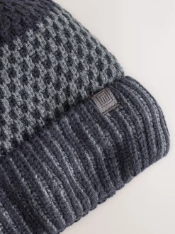 Mutsen, Sjaals En Handschoenen|Next Donkerblauw - Stripe Bobble Hat