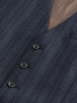 Vesten*Next Donkerblauw - Striped Wool Blend Suit Waistcoat