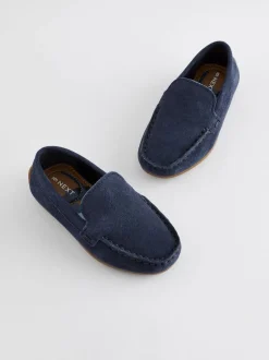 Gelegenheidskleding|Next - Suede Slip-Ons Loafer Shoes Donkerblauw