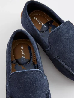Gelegenheidskleding|Next - Suede Slip-Ons Loafer Shoes Donkerblauw