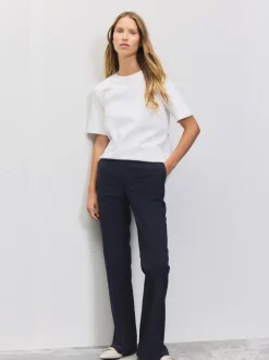 Kostuums En Werkkleding|Broeken|Next - Tailored Bootcut Trousers With Wool Donkerblauw