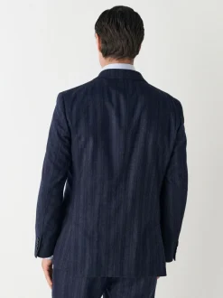 Blazers En Business-Jasjes|Pakken|Next Donkerblauw - Tailored Fit Striped Wool Blend Suit Jacket