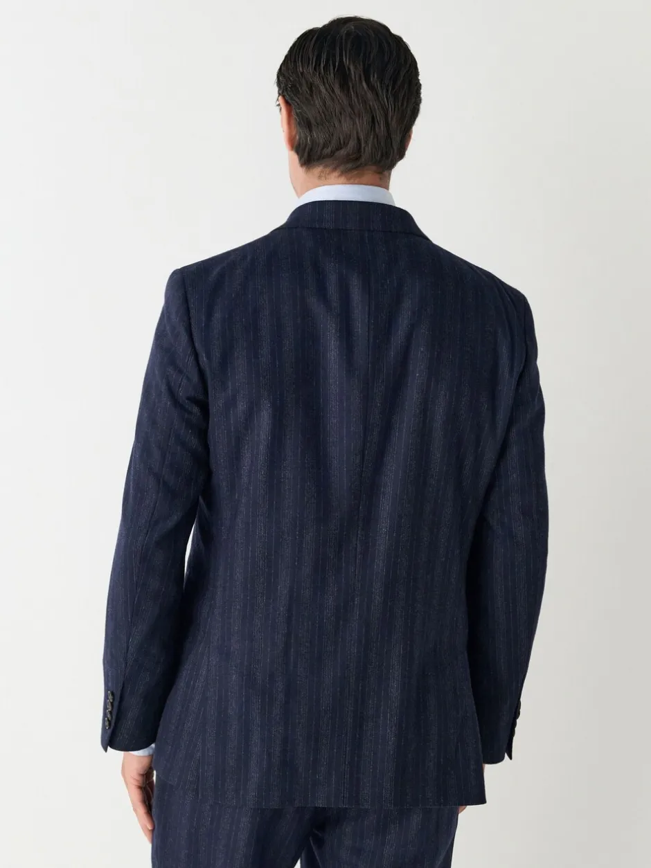 Blazers En Business-Jasjes|Pakken|Next Donkerblauw - Tailored Fit Striped Wool Blend Suit Jacket