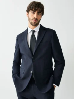 Blazers En Business-Jasjes|Pakken|Next - Tailored fit - Kostuum met textuur: colbert Donkerblauw