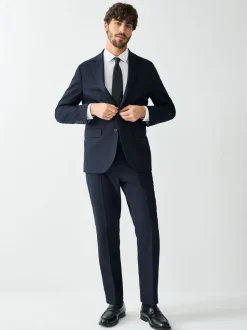 Blazers En Business-Jasjes|Pakken|Next - Tailored fit - Kostuum met textuur: colbert Donkerblauw