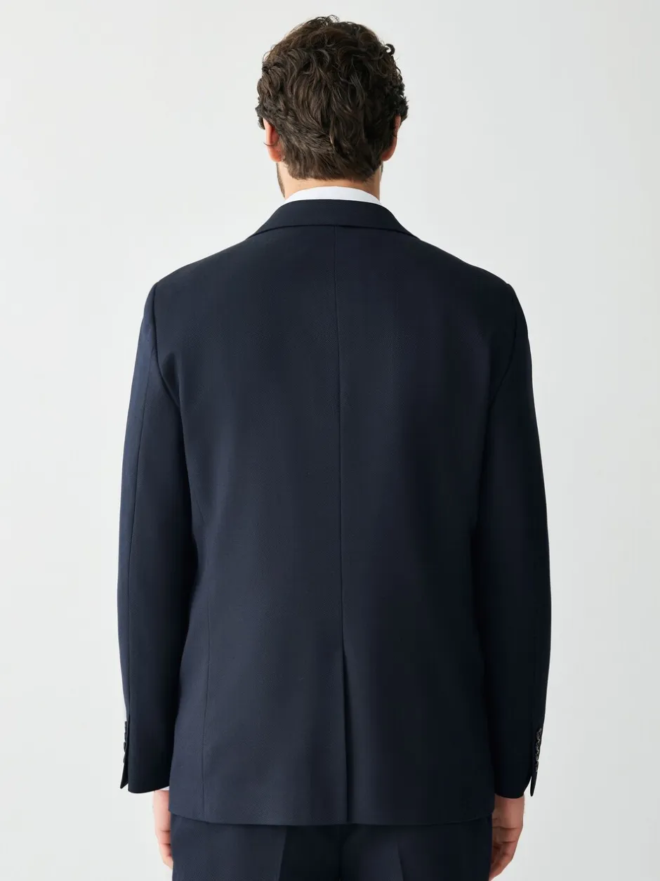 Blazers En Business-Jasjes|Pakken|Next - Tailored fit - Kostuum met textuur: colbert Donkerblauw