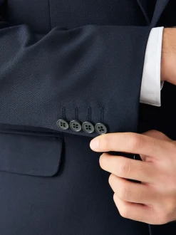 Blazers En Business-Jasjes|Pakken|Next - Tailored fit - Kostuum met textuur: colbert Donkerblauw