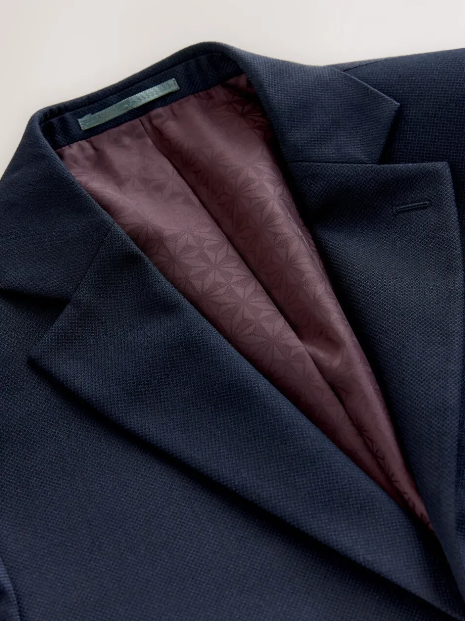 Blazers En Business-Jasjes|Pakken|Next - Tailored fit - Kostuum met textuur: colbert Donkerblauw