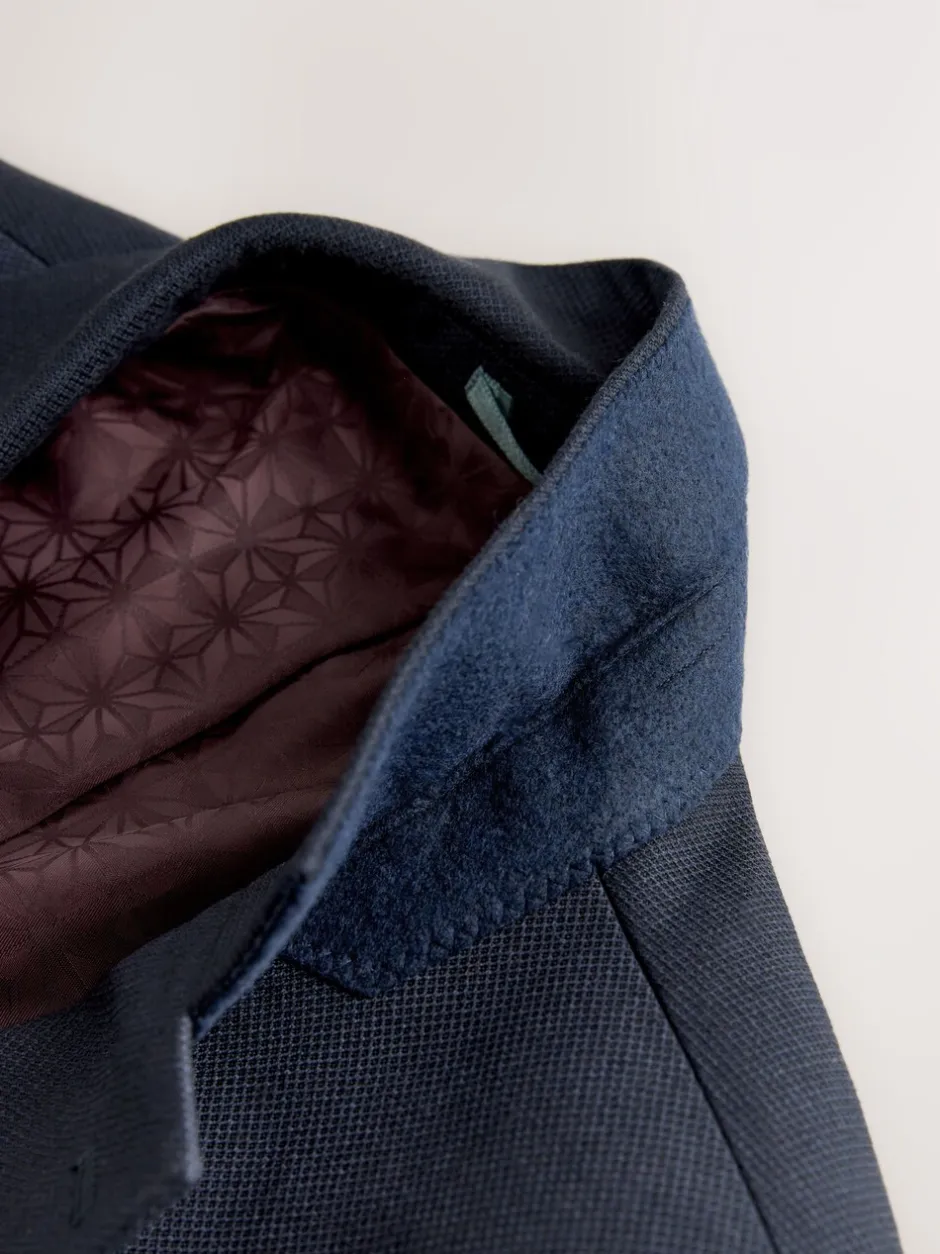 Blazers En Business-Jasjes|Pakken|Next - Tailored fit - Kostuum met textuur: colbert Donkerblauw