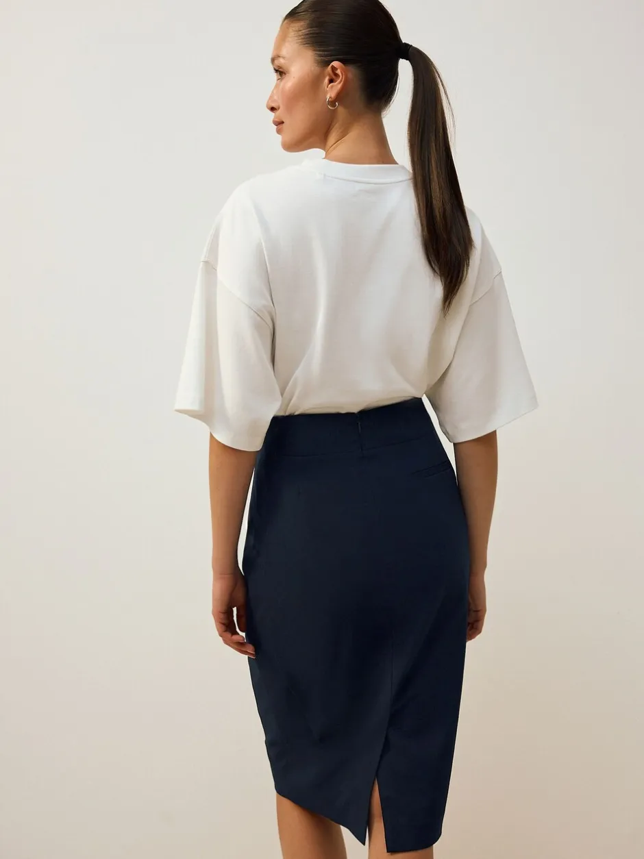 Kostuums En Werkkleding*Next - Tailored Pencil Skirt With Wool Donkerblauw