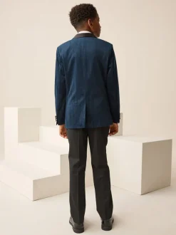 Kostuums En Herenvesten|Next - Textured Velvet Blazer (3-16yrs) Donkerblauw