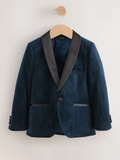 Kostuums En Herenvesten|Next - Textured Velvet Blazer (3-16yrs) Donkerblauw