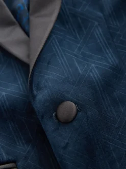 Kostuums En Herenvesten|Next - Textured Velvet Blazer (3-16yrs) Donkerblauw