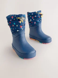 Laarzen*Next - Thinsulate gevoerde regenlaarzen met rand Donkerblauw