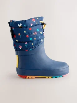 Laarzen*Next - Thinsulate gevoerde regenlaarzen met rand Donkerblauw