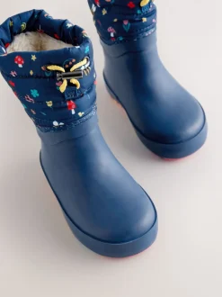 Laarzen*Next - Thinsulate gevoerde regenlaarzen met rand Donkerblauw