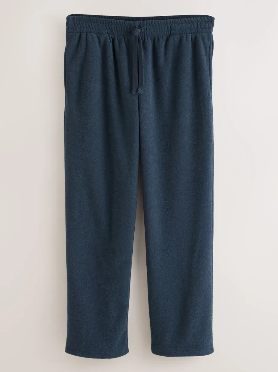 Pyjama's|Next Donkerblauw - Towelling Long Sleeve Trophy Neck Pyjamas Set