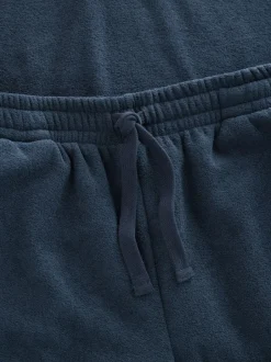 Pyjama's|Next Donkerblauw - Towelling Long Sleeve Trophy Neck Pyjamas Set