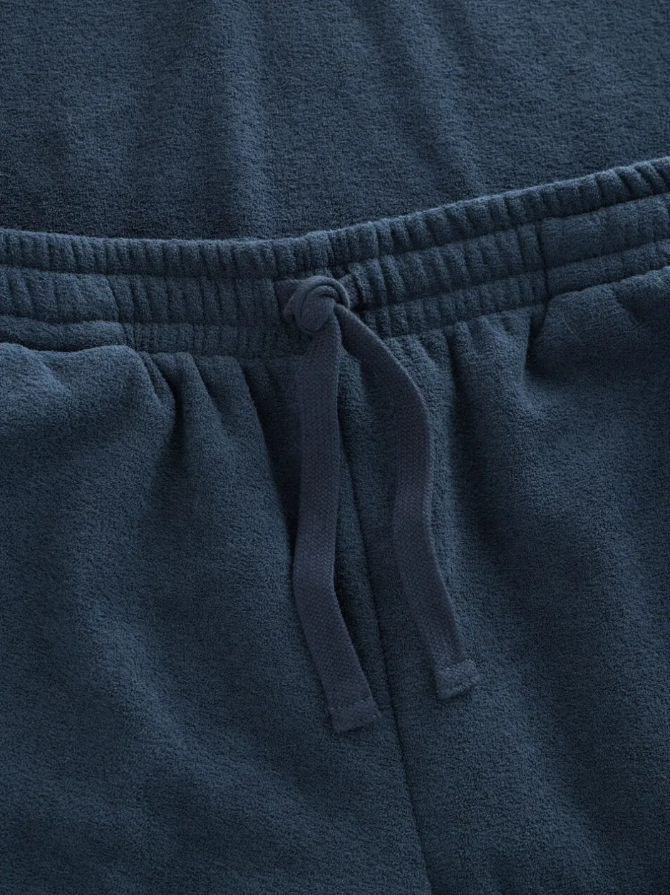 Pyjama's|Next Donkerblauw - Towelling Long Sleeve Trophy Neck Pyjamas Set