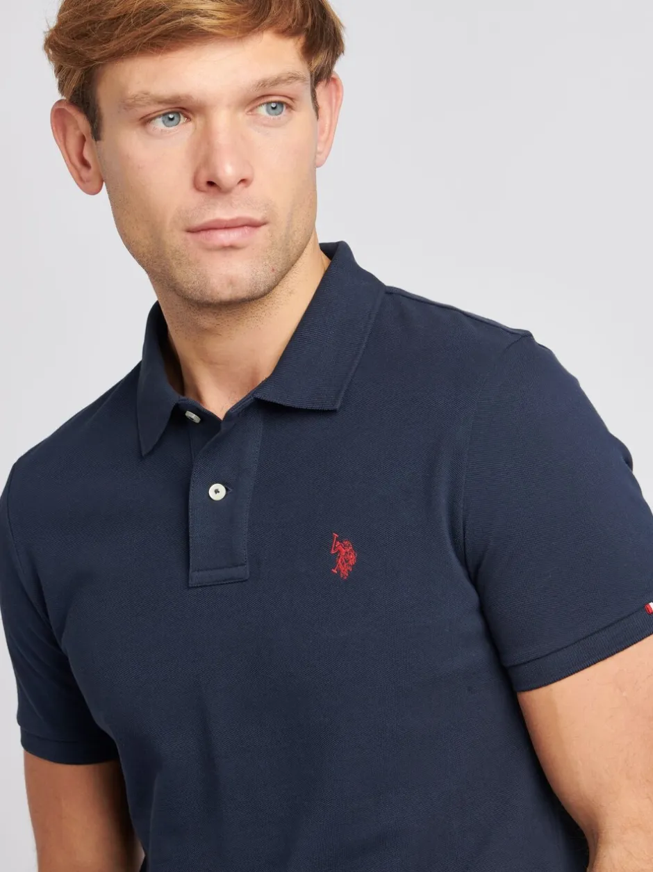 Poloshirts*U.S. Polo Assn Donkerblauw - . Piqué poloshirt met normale pasvorm van 100% katoen