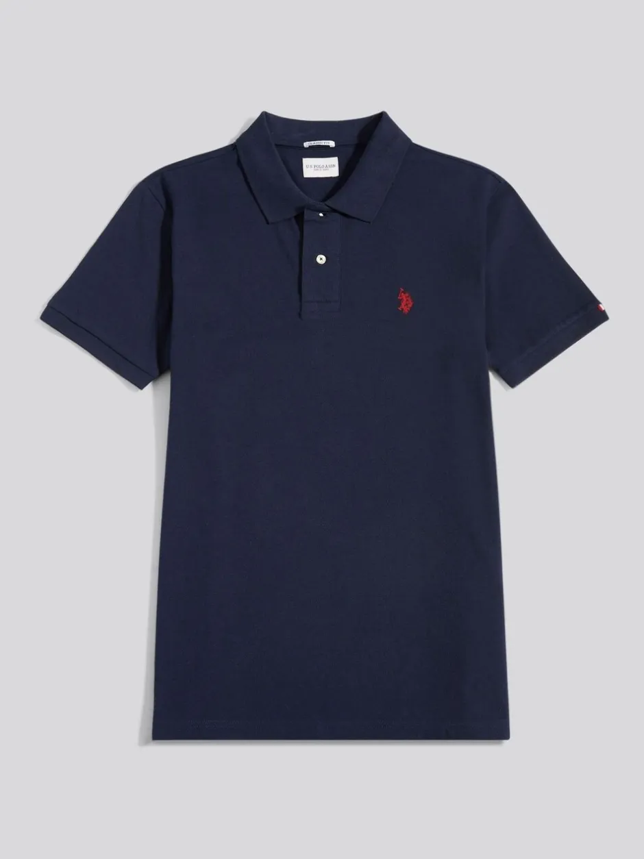 Poloshirts*U.S. Polo Assn Donkerblauw - . Piqué poloshirt met normale pasvorm van 100% katoen
