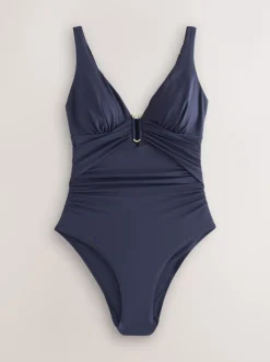 Badkleding|Next - Utrim Diep uitgesneden zwempak met buikcorrectie Donkerblauw