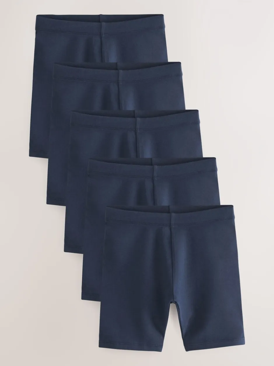 Schoolkleding|Shorts En Rokken*Next - Verpakking van 5 stretchy fietsshorts met hoog katoengehalte (3-16jr) Donkerblauw