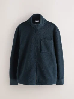 Jassen En Jacks|Next - Volledig doorlopende rits - Borg Fleece Donkerblauw