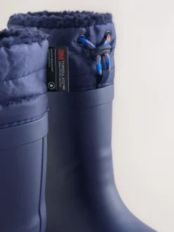 Laarzen|Next - Warme gevoerde regenlaarzen met rand Donkerblauw