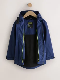 Jassen En Jacks*Next Donkerblauw - Waterdichte jas met fleece voering en capuchon (3-17jr)